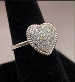 Moissanite heart ring