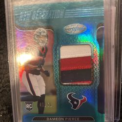 Damien Pierce Quad color, patch rookie/50