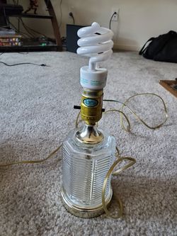 Ul antique vintage glass table lamp