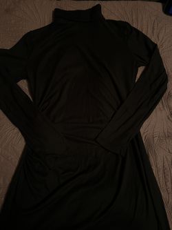 Black Long Sleeve Turtle Neck Dress