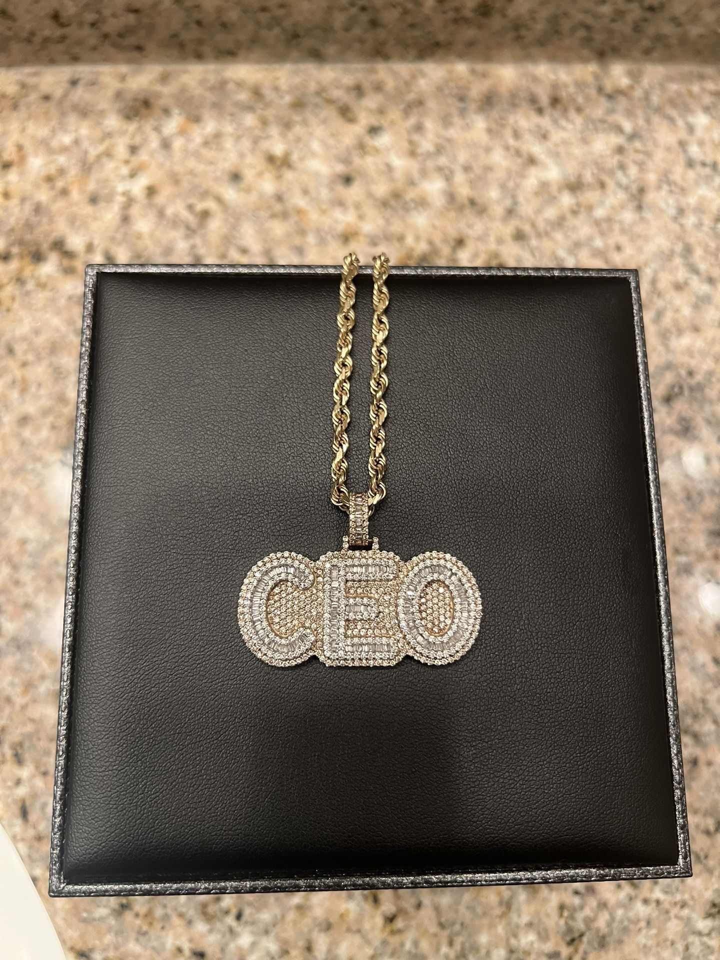 CEO 10k gold Si diamond charm 