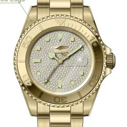 GOLD INVICTA MENS WATCH NEW AND IN ITS BOX