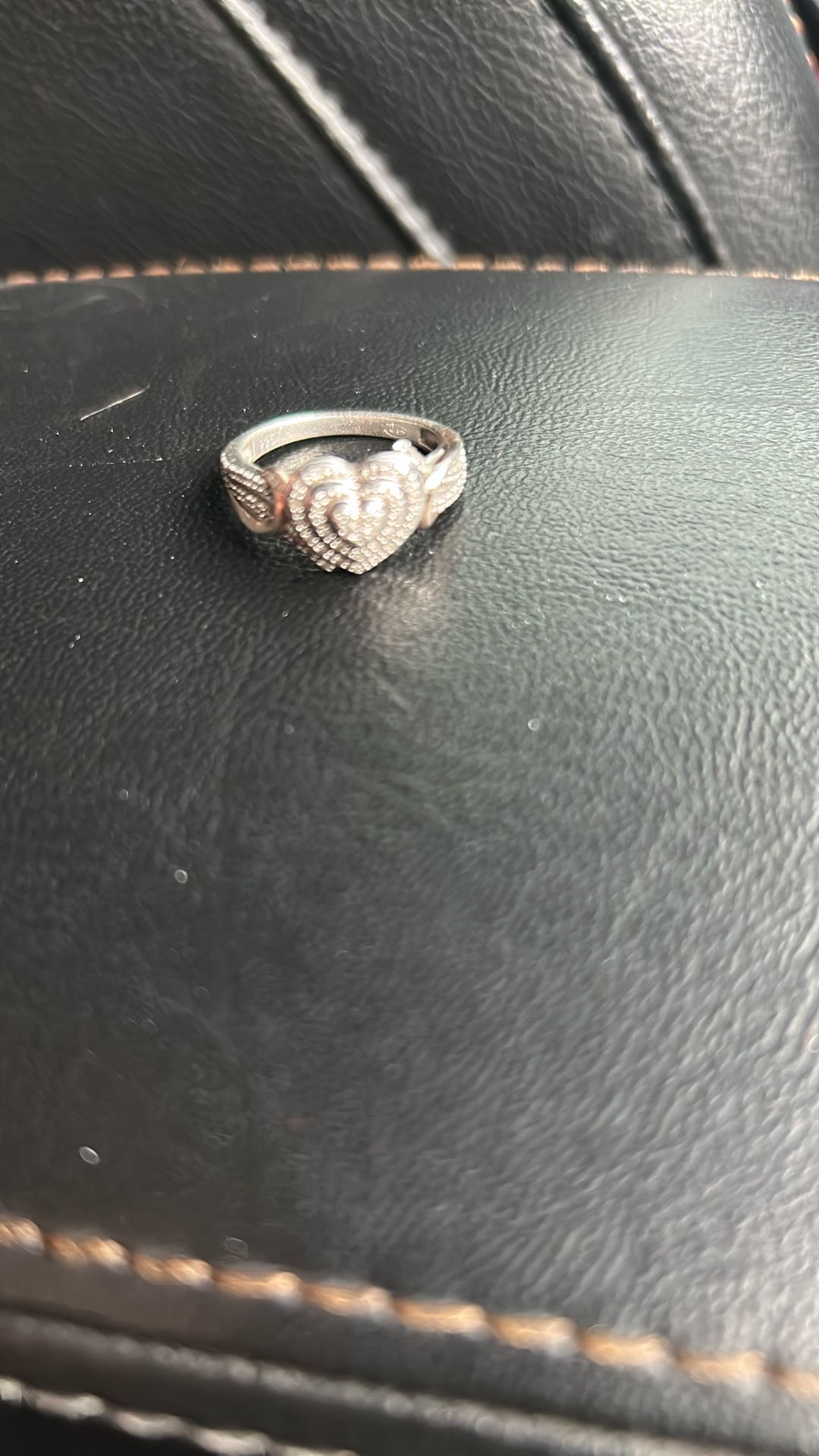 Diamond Silver And Gold Heart Ring