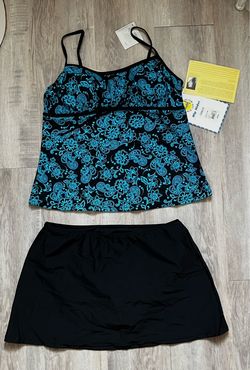 NWT It Figures! Hip Hider 2-Piece Tankini Swimsuit Set - Size 16