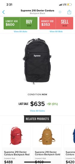 Supreme 210 Denier Cordura Backpack (Black)