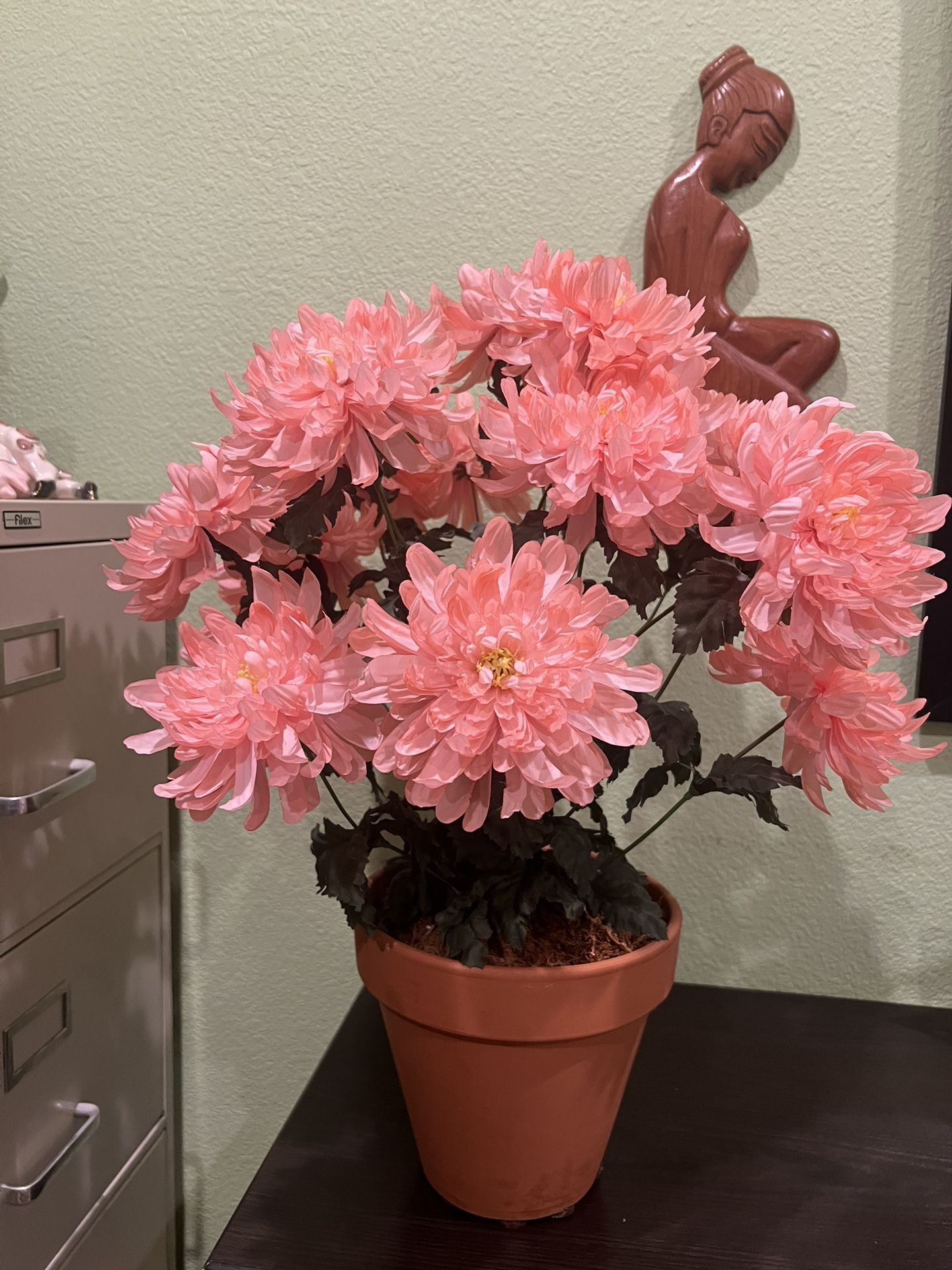 24” Tall Beautiful Artificial Flower With Italy Ceramic Pot