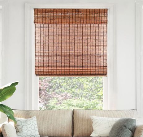 Bamboo Roman Shades - 34"W X 64"H