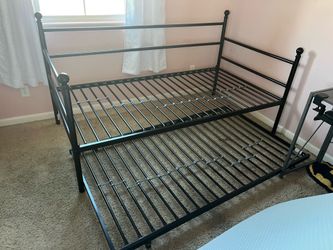 Twin trundle bed one mattress desk and dresser