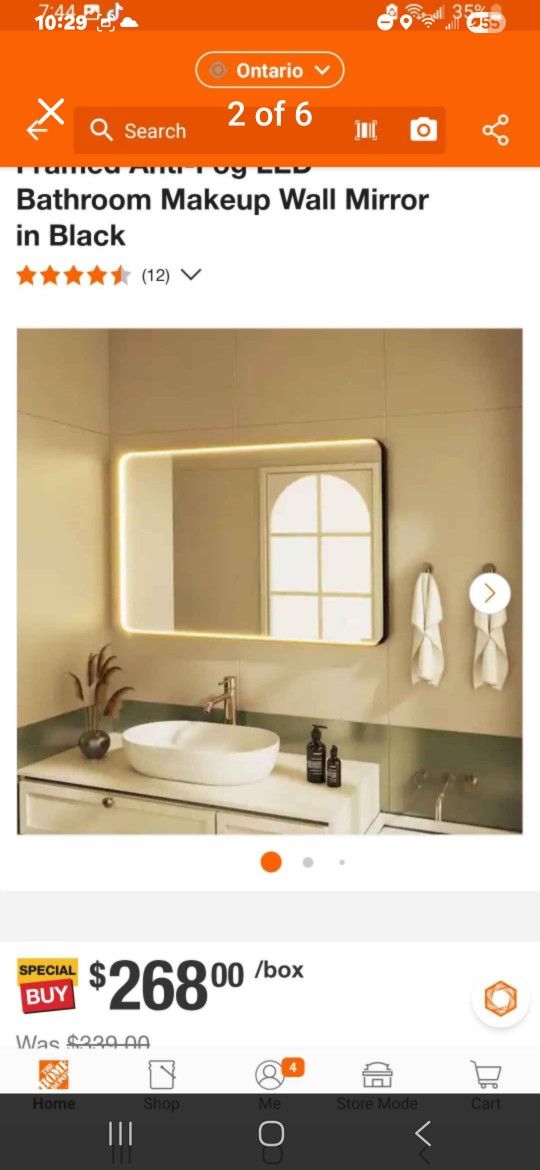 Espejo Frame Negro Con Luz Para Baño