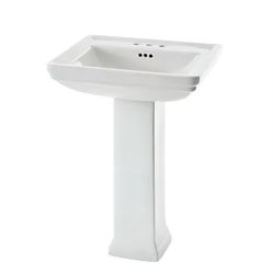 allen + roth Tiverton Vitreous china Transitional White Pedestal Sink Combo