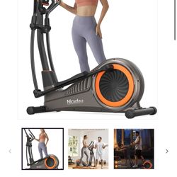 ELLIPTICAL EXERCISE MACHINE FOR HOME - HYPER-QUIET MAGNETIC DRIVING SYSTEM, 15.5" TO 18" STRIDE, 16 RESISTANCE LEVELS, 400LBS CAPACITY
