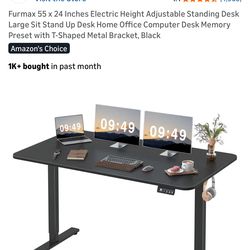 Electric Standing Desk 55” Height Adjustable Sit Stand Desk