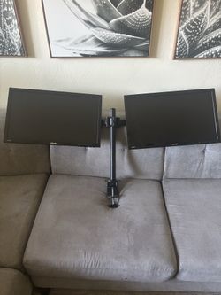Dual ASUS Monitor Setup with Desk Clamp Stand