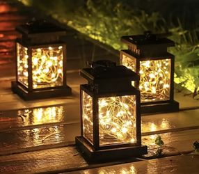 Solar Powered Fairy Light Lanterns - Set of 4