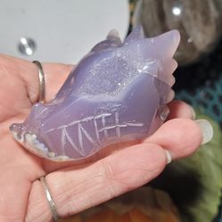 Druzy Dragon Natural Stone Carving 