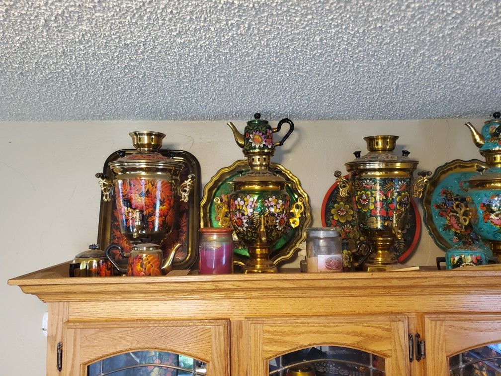 Beautiful Russian Samovars. 