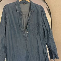 Medium Button Up “Denim” Dress