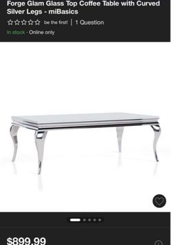 Mirrored Glam Glass Top Coffee Table