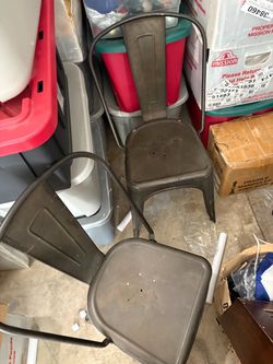 Industrial Metal Dining Chairs – Set of 2