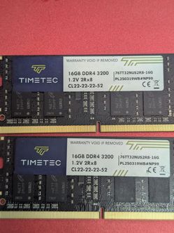 Time tech 32GB sodimm ddr4ram kit.(2 16GB ddr4 ram chips