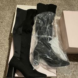 Black Women Knee Boot 