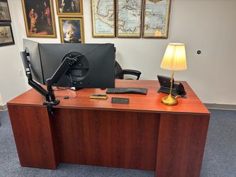 Title: Large Executive L-Shaped Office Desk – Cherry Finish – Premium Quality