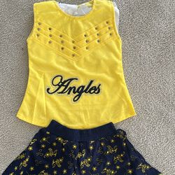 Brand New Yellow And Blue Girls Skirt Set 