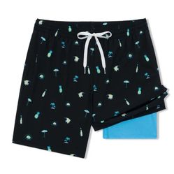 Chubbies the beach essentials black trunks Mens Small 5.5" inseam mesh - New 