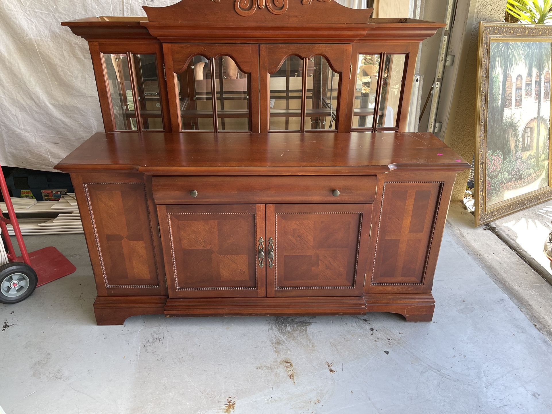 Side Table With Hutch