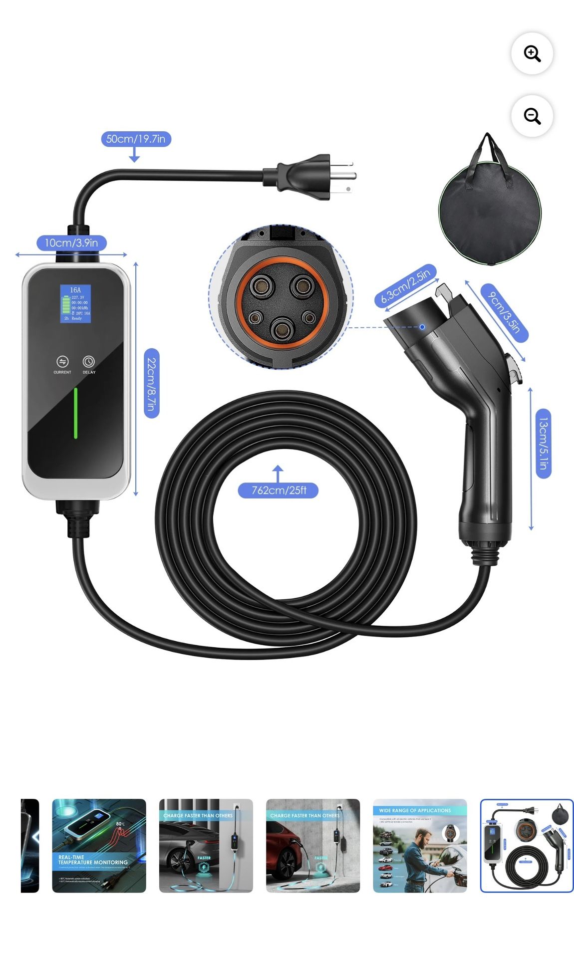 Level 2 EV Charger 25ft NEMA6-20 Plug
