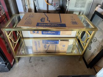 Gold Glass Display Table 