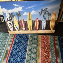 24x36 Surfer Art On Canvas Print