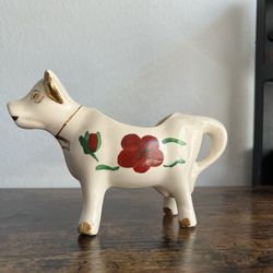 Vintage Hand Painted Cow Creamer Pitcher
