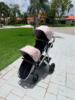 UPPAbaby Vista V2 Stroller + Double Seat Setup + Rain Cover + Mosquito Net – Excellent Condition