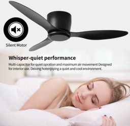 Ceiling Fan No Lights 52" Outdoor Ceiling Fan for Patio, Modern ABS Ceiling Fan Damp Rated 3 Blade Large Airflow Indoor Outdoor Farmhouse Ceiling Fan