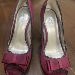 Burgundy Color Alfani Peep Toe Heels