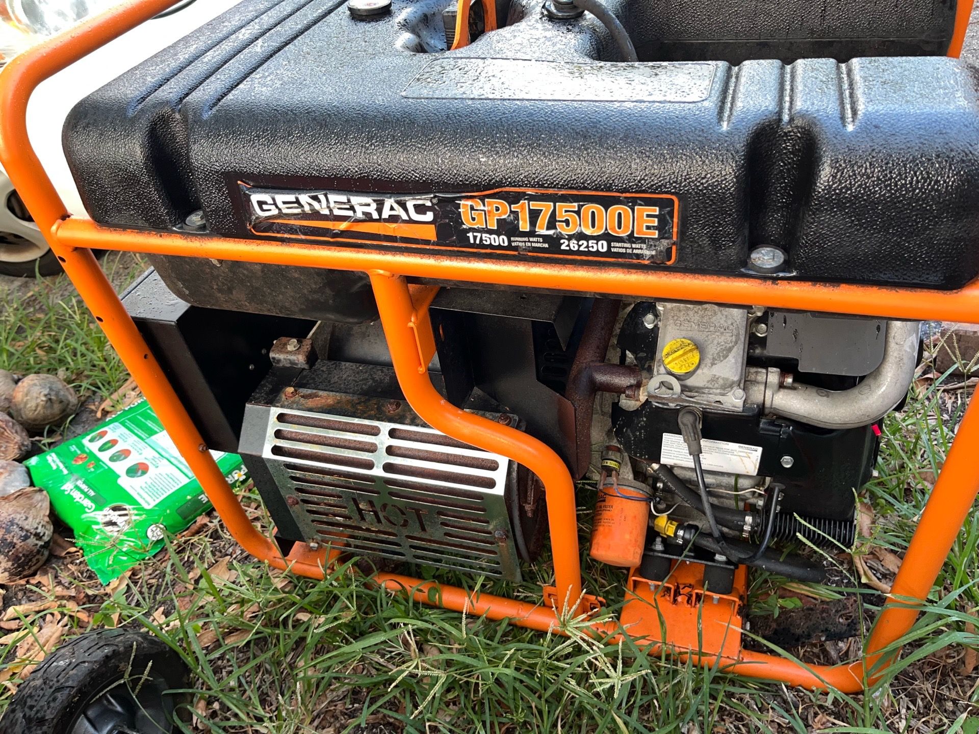 FOR SALE: GENERAC GP17500E 17,500 WATT GENERATOR – ONLY 34 HOURS – $1,200 OBO