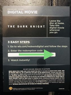 The Dark Knight (batman) digital movie code