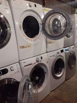 LG front load washer and dryer set working perfectly with 4 months warranty