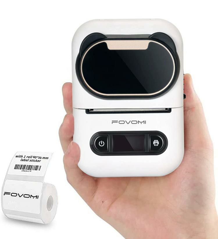 FOVOMI Mini Label Printer Thermal Bluetooth Portable Label Maker-Compatible with Android & iOS

