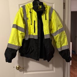 High Visibility Reflective Motorcycle Construction Jacket