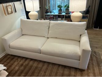 87”w Deep Seat PB Comfort Square Sofa - Warm White
