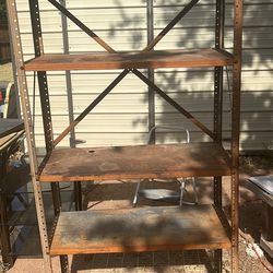 old rusty shelf its 73 inches tall 36 inches wide and 15 inches deep
