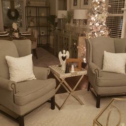 Set Of Pottery Barn Wingback Chairs