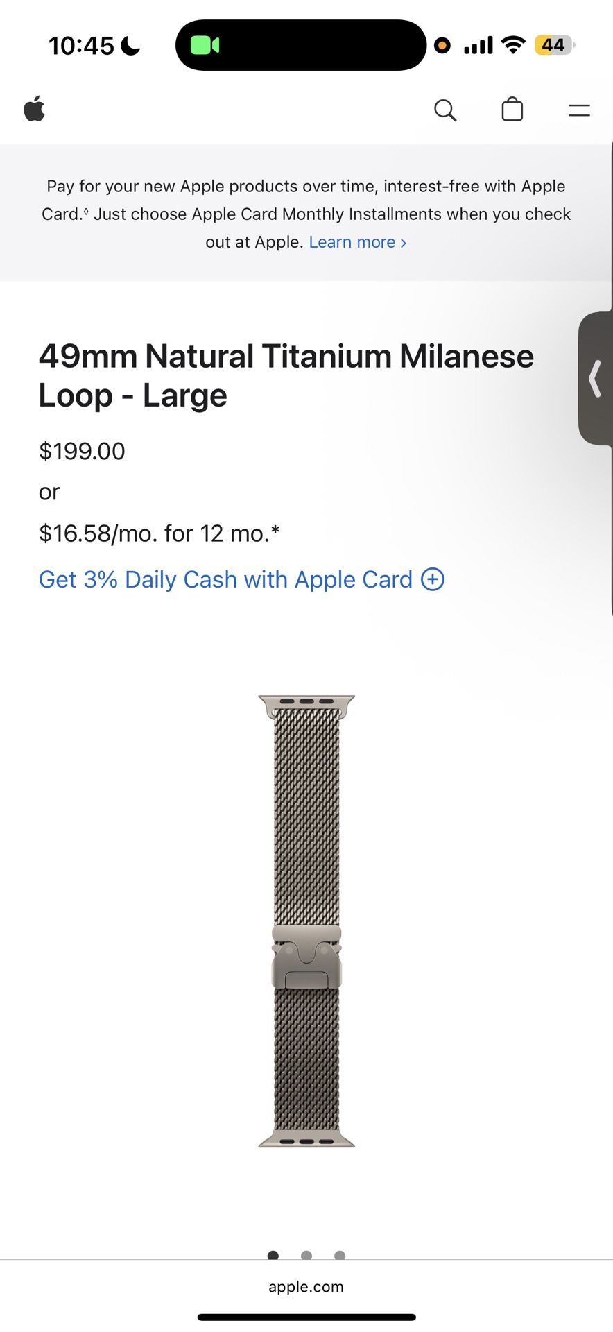*BRAND NEW* Apple Watch BAND: Titanium Milanese Loop - Adjustable Dual- Release Buckle