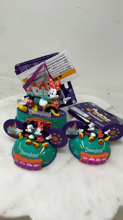 Disney Parks WDW 2026 Mickey Minnie Ear Hat Christmas Ornament lot of 3