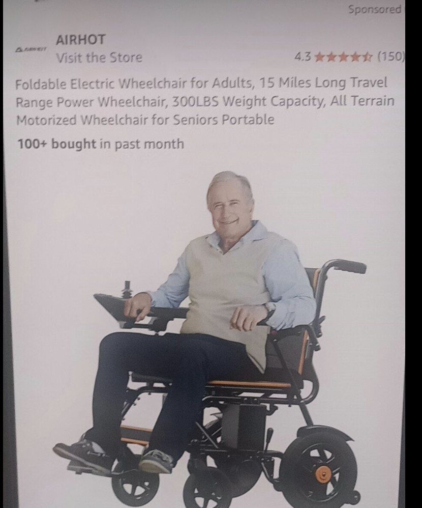 Air hot Foldable Electric Wheelchair $300