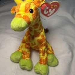 🌟 Ty Beanie Baby “Giraffiti” the Giraffe (2003) – MWMT, Rare Bright Neon Color!