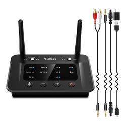 1Mii B03 Bluetooth 5.3 Transmitter Receiver for TV Home Stereo BT Headphones, aptX Low Latency/Adaptive/HD Bluetooth Audio Adapter, Splitter for Wired