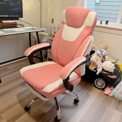 Brand New Pink & White Office Chair (Fully Assembled, Never Used)